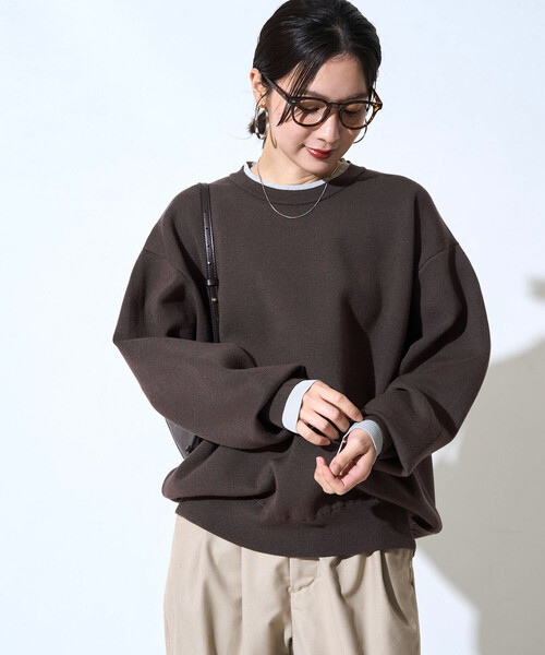 FREAK'S STORE(フリークスストア)の「\累計31,500枚突破/限定展開 接結 配色 カラー ニット プルオーバー(Tシャツ/カットソー・レディース・ライトグレー/ナチュラル/チャコール/ブラック/ブラウン/グレー/ネイビー・フリ-)」の19枚目の写真