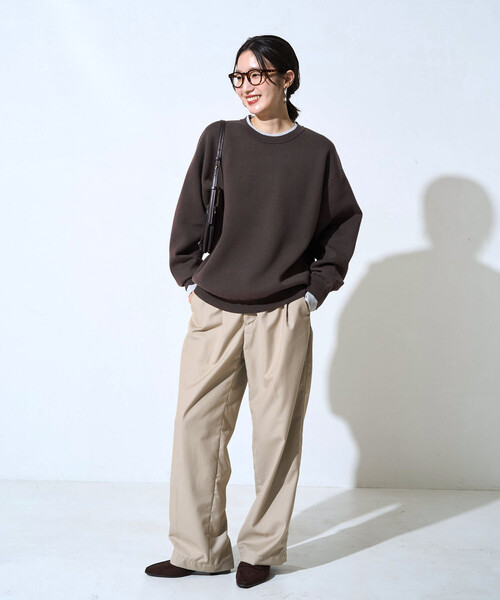 FREAK'S STORE(フリークスストア)の「\累計31,500枚突破/限定展開 接結 配色 カラー ニット プルオーバー(Tシャツ/カットソー・レディース・ライトグレー/ナチュラル/チャコール/ブラック/ブラウン/グレー/ネイビー・フリ-)」の20枚目の写真