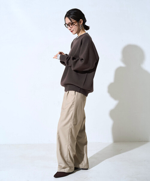 FREAK'S STORE(フリークスストア)の「\累計31,500枚突破/限定展開 接結 配色 カラー ニット プルオーバー(Tシャツ/カットソー・レディース・ライトグレー/ナチュラル/チャコール/ブラック/ブラウン/グレー/ネイビー・フリ-)」の21枚目の写真