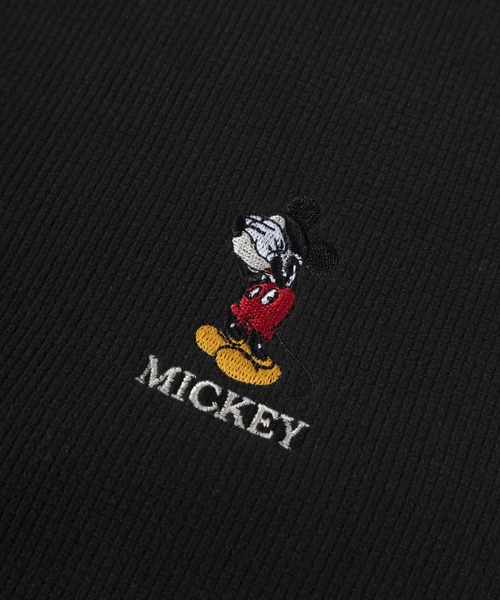 Disney（ディズニー）の「【71】【Disney/ディズニー】【セットアップ可能】ミッキーマウス/目隠しミッキー ワンポイント刺繍 表ワッフル裏フリース ボンディングスウェット/トレーナー/プルオーバー/ユニセックス/レディース/メンズ（スウェット・レディース・ブラック/ピンク/ブルー/ホワイト・L/XL/M）」の7枚目の写真