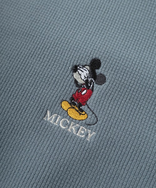 Disney（ディズニー）の「【71】【Disney/ディズニー】【セットアップ可能】ミッキーマウス/目隠しミッキー ワンポイント刺繍 表ワッフル裏フリース ボンディングスウェット/トレーナー/プルオーバー/ユニセックス/レディース/メンズ（スウェット・レディース・ブラック/ピンク/ブルー/ホワイト・L/XL/M）」の9枚目の写真