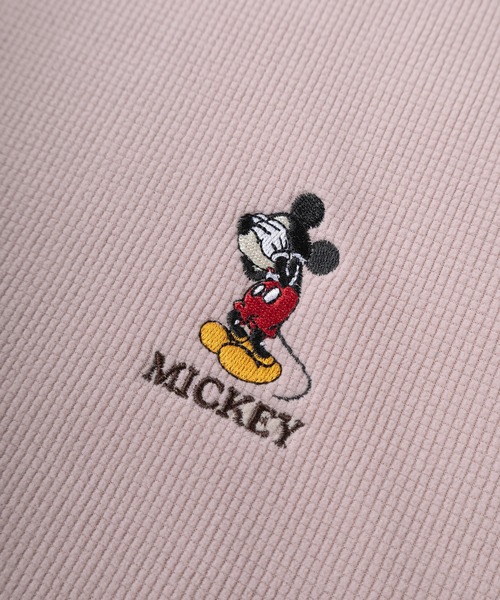 Disney（ディズニー）の「【71】【Disney/ディズニー】【セットアップ可能】ミッキーマウス/目隠しミッキー ワンポイント刺繍 表ワッフル裏フリース ボンディングスウェット/トレーナー/プルオーバー/ユニセックス/レディース/メンズ（スウェット・レディース・ブラック/ピンク/ブルー/ホワイト・L/XL/M）」の11枚目の写真