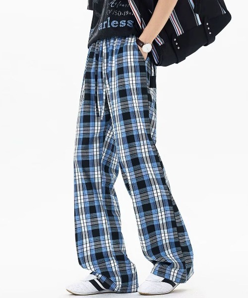 DOUBLE STEAL（ダブルスティール）の「DSチェックワイドイージーパンツ（その他パンツ・メンズ・ブルー・MEDIUM/LARGE/X-LARGE）」の2枚目の写真