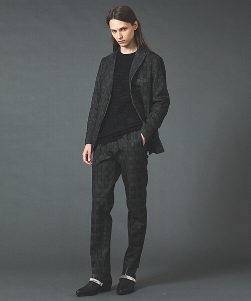 5351 POUR LES HOMMES（ゴーサンゴーイチプールオム）の「【セットアップ対応】グレンチェック フロックプリント ジャケット（セットアップ・メンズ・グレー/ブラック・50/48/44/46）」の3枚目の写真