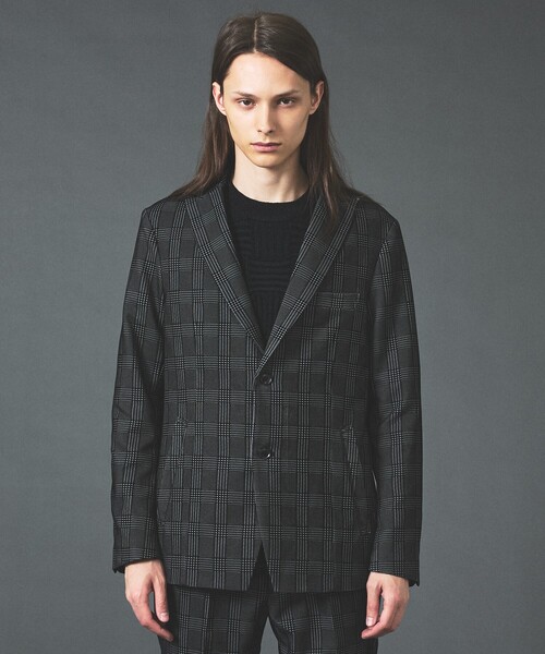 5351 POUR LES HOMMES（ゴーサンゴーイチプールオム）の「【セットアップ対応】グレンチェック フロックプリント ジャケット（セットアップ・メンズ・グレー/ブラック・50/48/44/46）」の4枚目の写真