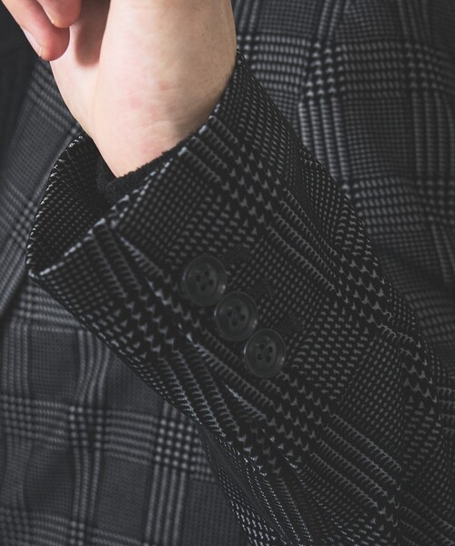 5351 POUR LES HOMMES（ゴーサンゴーイチプールオム）の「【セットアップ対応】グレンチェック フロックプリント ジャケット（セットアップ・メンズ・グレー/ブラック・50/48/44/46）」の7枚目の写真