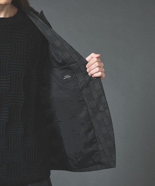 5351 POUR LES HOMMES（ゴーサンゴーイチプールオム）の「【セットアップ対応】グレンチェック フロックプリント ジャケット（セットアップ・メンズ・グレー/ブラック・50/48/44/46）」の13枚目の写真