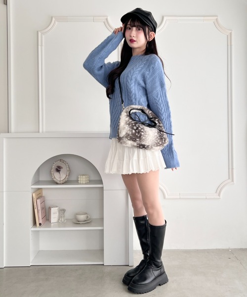 Loueme(ルエム)の「バンビファーリボンバッグ(ショルダーバッグ・レディース・ベージュ/グレー・FREE)」の14枚目の写真