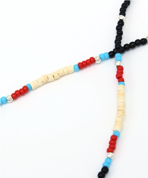 RAGEBLUE（レイジブルー）の「配色ビーズネックレス/715698（ネックレス・メンズ・レッド/ライトブルー/ブラック・FREE）」の5枚目の写真