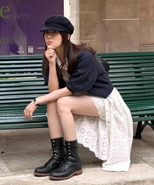 FAVORITO（ファヴォリート）の「パンチングレースシャツワンピース（シャツワンピース・レディース・オフホワイト・F）」の13枚目の写真