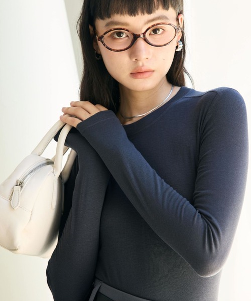 JOCOSA(ジョコサ)の「メリノウール配合 なめらか トップス(Tシャツ/カットソー・レディース・グレー/ダークグレー/ベージュ/ブラウン/ブルー/ホワイト/ブラック・M/L)」の17枚目の写真