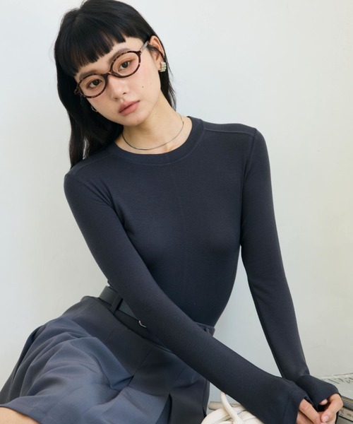 JOCOSA(ジョコサ)の「メリノウール配合 なめらか トップス(Tシャツ/カットソー・レディース・グレー/ダークグレー/ベージュ/ブラウン/ブルー/ホワイト/ブラック・M/L)」の19枚目の写真