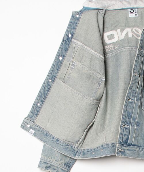 AAPE BY A BATHING APE(エーエイプバイアベイシングエイプ)の「AAPE NOW DENIM JACKET(detachable)(ミリタリージャケット・メンズ・ライトブルー・LARGE/X-LARGE/SMALL/MEDIUM)」の8枚目の写真
