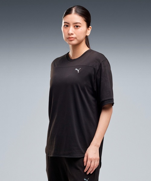 PUMA(プーマ)の「PUMA プーマ ウィメンズ トレーニング TAD JQ ブロック 半袖 Tシャツ(Tシャツ/カットソー・レディース・ブラック/ホワイト・X-LARGE/LARGE/SMALL/MEDIUM)」の2枚目の写真