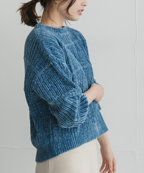 URBAN RESEARCH Sonny Label(アーバンリサーチサニーレーベル)の「モールヤーンクルーネックニットプルオーバー(ニット/セーター・レディース・ブラウン/ベージュ系その他/ブルー/オフホワイト・FREE)」の6枚目の写真