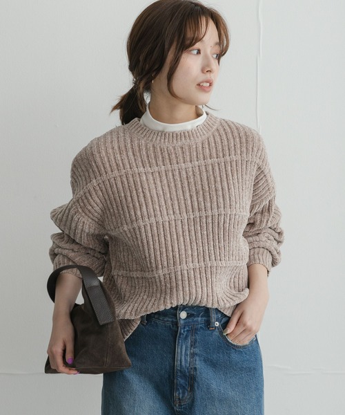 URBAN RESEARCH Sonny Label(アーバンリサーチサニーレーベル)の「モールヤーンクルーネックニットプルオーバー(ニット/セーター・レディース・ブラウン/ベージュ系その他/ブルー/オフホワイト・FREE)」の13枚目の写真
