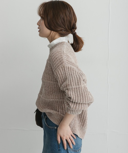 URBAN RESEARCH Sonny Label(アーバンリサーチサニーレーベル)の「モールヤーンクルーネックニットプルオーバー(ニット/セーター・レディース・ブラウン/ベージュ系その他/ブルー/オフホワイト・FREE)」の14枚目の写真