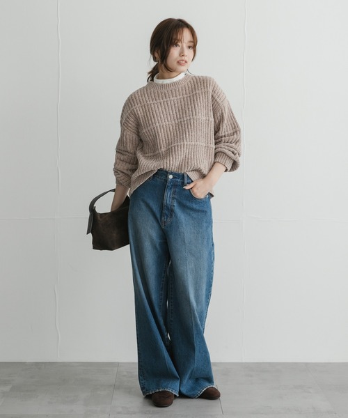URBAN RESEARCH Sonny Label(アーバンリサーチサニーレーベル)の「モールヤーンクルーネックニットプルオーバー(ニット/セーター・レディース・ブラウン/ベージュ系その他/ブルー/オフホワイト・FREE)」の16枚目の写真