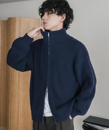 Rocky Monroe（ロッキーモンロー）の「オーバーサイズ畦編みダブルジップ長袖ドライバーズニットセーター（ニット/セーター）」