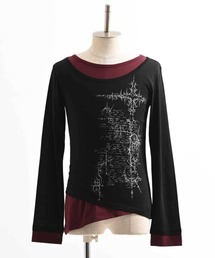 FUGA（フーガ）の「『FUGA/フーガ』アシメレイヤードプリントL/S Tee/ロングスリーブカットソー（Tシャツ/カットソー）」