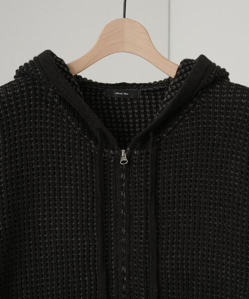 Alfred Alex】Double Zip Knit Hoodie / ルーズシルエット ダブル