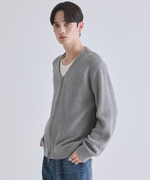 LUENNA(ルエナ)の「【LUENNA】V-Neck Zip Cardigan / Vネックジップカーディガン(カーディガン/ボレロ・メンズ・ブラック/グレー・S/M/L)」の10枚目の写真