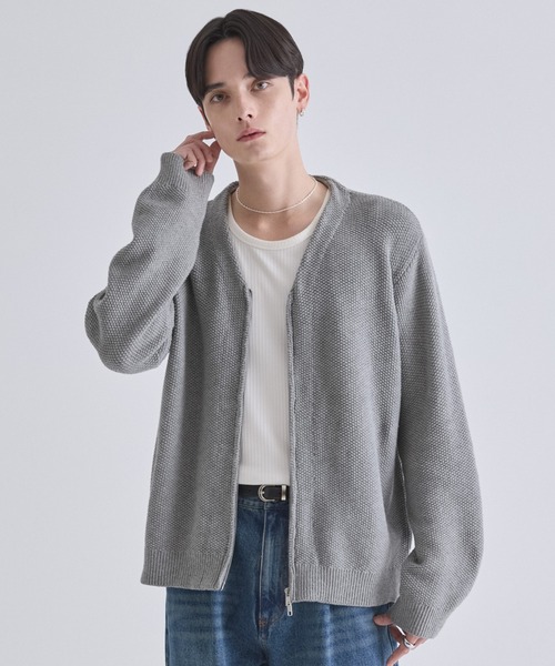 LUENNA(ルエナ)の「【LUENNA】V-Neck Zip Cardigan / Vネックジップカーディガン(カーディガン/ボレロ・メンズ・ブラック/グレー・S/M/L)」の11枚目の写真