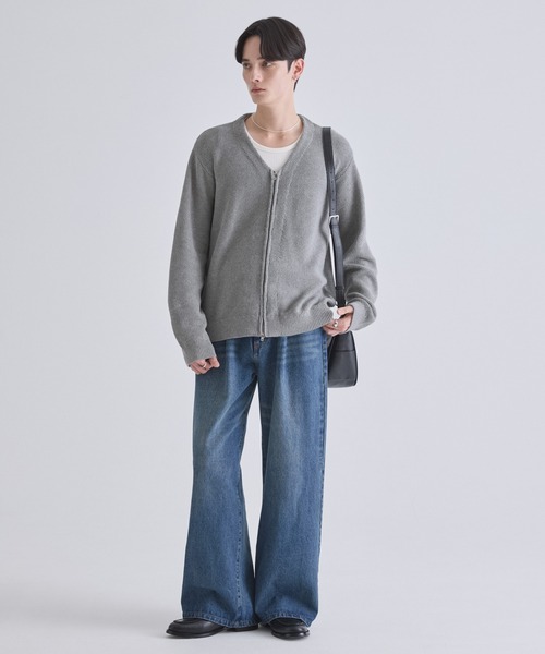 LUENNA(ルエナ)の「【LUENNA】V-Neck Zip Cardigan / Vネックジップカーディガン(カーディガン/ボレロ・メンズ・ブラック/グレー・S/M/L)」の12枚目の写真