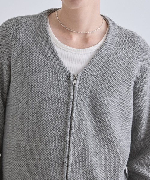 LUENNA(ルエナ)の「【LUENNA】V-Neck Zip Cardigan / Vネックジップカーディガン(カーディガン/ボレロ・メンズ・ブラック/グレー・S/M/L)」の15枚目の写真