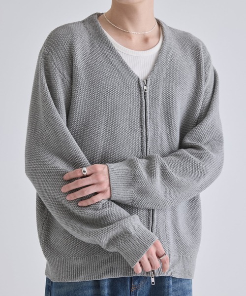 LUENNA(ルエナ)の「【LUENNA】V-Neck Zip Cardigan / Vネックジップカーディガン(カーディガン/ボレロ・メンズ・ブラック/グレー・S/M/L)」の16枚目の写真