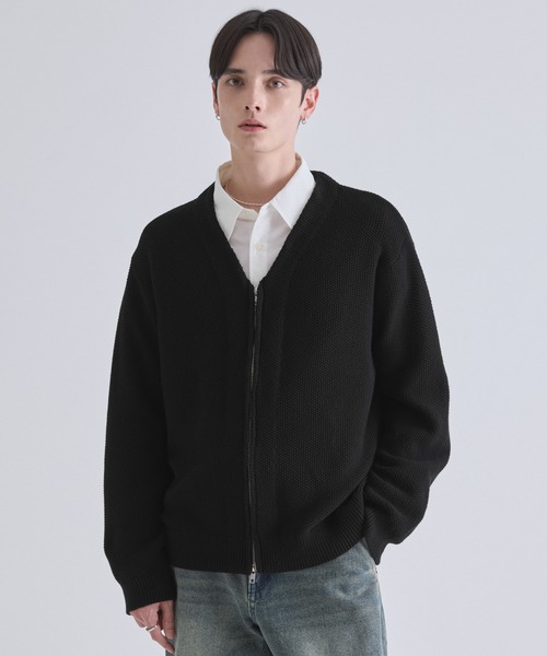 LUENNA(ルエナ)の「【LUENNA】V-Neck Zip Cardigan / Vネックジップカーディガン(カーディガン/ボレロ・メンズ・ブラック/グレー・S/M/L)」の18枚目の写真