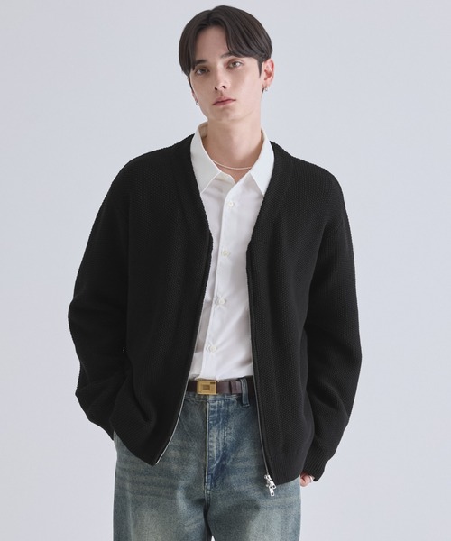 LUENNA(ルエナ)の「【LUENNA】V-Neck Zip Cardigan / Vネックジップカーディガン(カーディガン/ボレロ・メンズ・ブラック/グレー・S/M/L)」の21枚目の写真