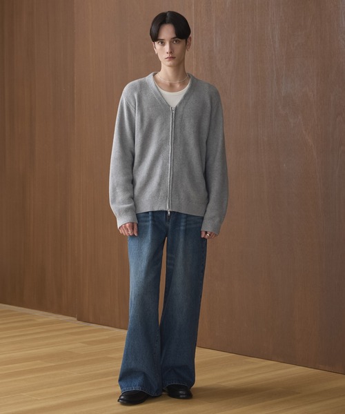 LUENNA(ルエナ)の「【LUENNA】V-Neck Zip Cardigan / Vネックジップカーディガン(カーディガン/ボレロ・メンズ・ブラック/グレー・S/M/L)」の7枚目の写真