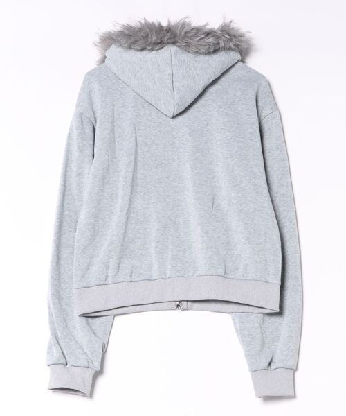 MASHIRO(マシロ)の「エコファーフードポイント刺繍Wジップフーディー Y2K(MA/EK170)(パーカー・レディース・ホワイト/グレー・FREE)」の11枚目の写真