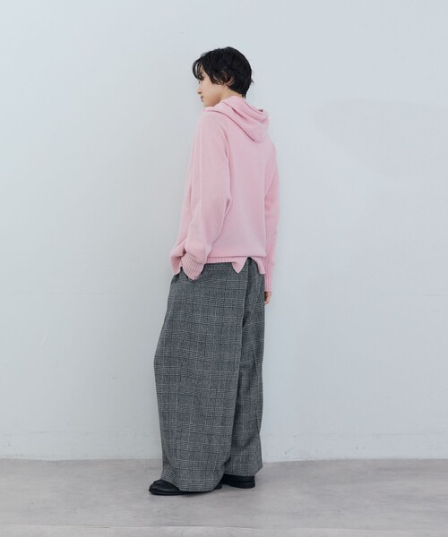 ADIEU TRISTESSE(アデュートリステス)の「ウールカシミヤドルマンスリーブニットフーディ(ニット/セーター・レディース・ブラウン/ピンク・FREE)」の5枚目の写真