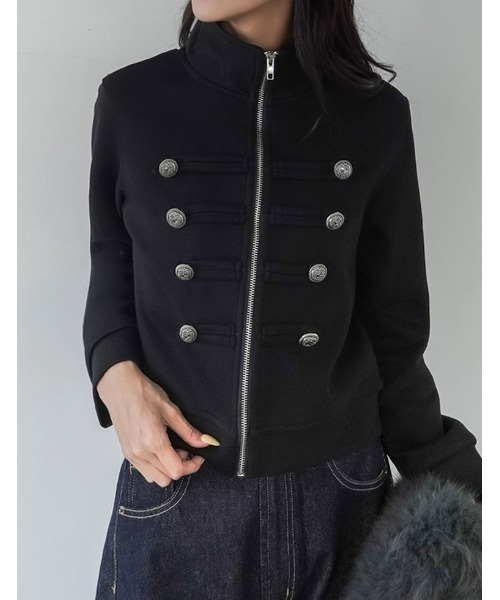 Re:EDIT（リエディ）の「[2026AW COLLECTION]メタルボタンナポレオンジップジャケット（スウェット・レディース・ブラウン/グレー/ブラック・MEDIUM）」の21枚目の写真