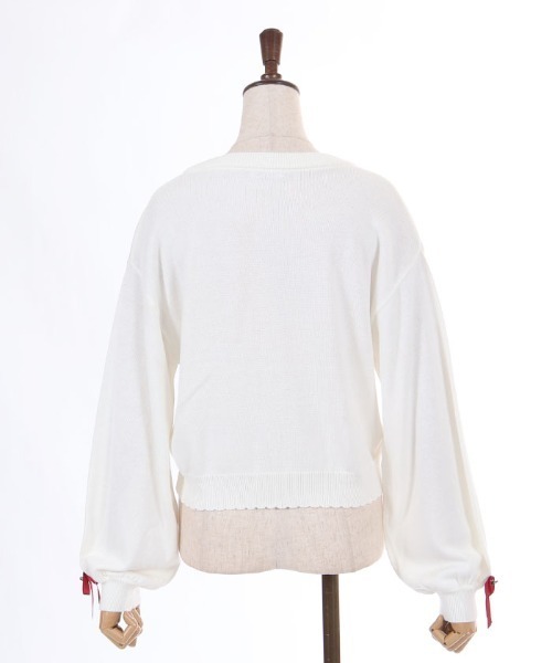 axes femme(アクシーズファム)の「薔薇刺繍×蝙蝠釦ニットカーデ(カーディガン/ボレロ・レディース・キナリ/パープル/ブラック・FREE)」の16枚目の写真