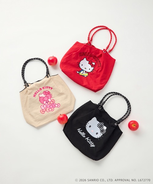 MONICA(モニカ)の「【MONICA×HELLO KITTY】パラコードハンドルタック入りトート(トートバッグ・レディース・レッド/アイボリー/ブラック・FREE)」の4枚目の写真