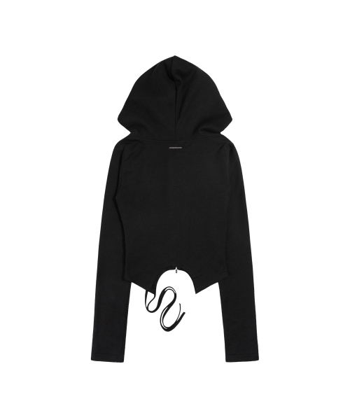 FANCY CLUB(ファンシークラブ)の「オーバーレイ クロップド ジップアップパーカー (BLACK) F26ZA513(パーカー・レディース・その他・FREE)」の6枚目の写真