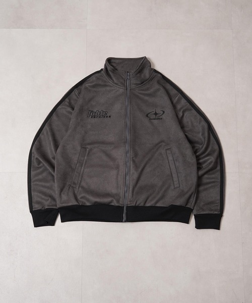 1111clothing（ワンフォークロージング）の「カットスエード 配色 トラックジャケット / Color Block Cut Suede Track Jacket（ブルゾン・レディース・グレー/ミント/チャコールグレー・L/M/S）」の5枚目の写真