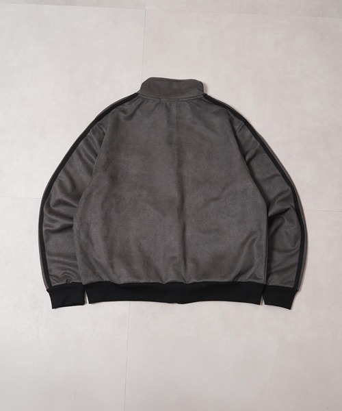 1111clothing（ワンフォークロージング）の「カットスエード 配色 トラックジャケット / Color Block Cut Suede Track Jacket（ブルゾン・レディース・グレー/ミント/チャコールグレー・L/M/S）」の6枚目の写真