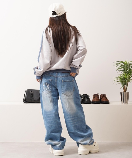 1111clothing（ワンフォークロージング）の「カットスエード 配色 トラックジャケット / Color Block Cut Suede Track Jacket（ブルゾン・レディース・グレー/ミント/チャコールグレー・L/M/S）」の22枚目の写真