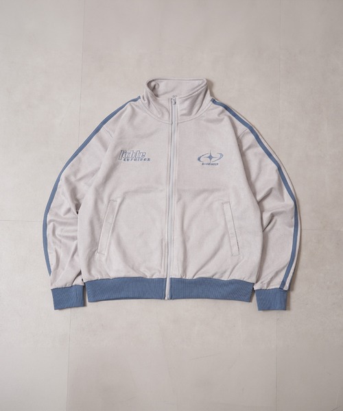 1111clothing（ワンフォークロージング）の「カットスエード 配色 トラックジャケット / Color Block Cut Suede Track Jacket（ブルゾン・レディース・グレー/ミント/チャコールグレー・L/M/S）」の14枚目の写真