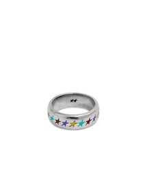 ENAMELED MULTICOLOR STARLINE RING M