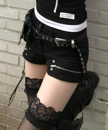 Angled Seam Zip Shorts (black)