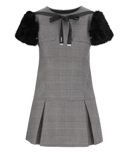 andwang Airy Vintage Dress ワンピース ブラック 2Way Fur Sleeve Dress（ワンピース）｜andwang（アンドワン）の