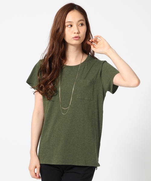 GLOBAL WORK（グローバルワーク）の「オーガニックポケT半袖/709715（Tシャツ/カットソー・レディース・ダークブルー/オレンジ/その他/グレー/ホワイト/カーキ/ブラック/グリーン系その他/ライトピンク・SMALL/LARGE/MEDIUM）」の5枚目の写真