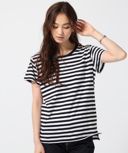 GLOBAL WORK（グローバルワーク）の「オーガニックポケT半袖/709715（Tシャツ/カットソー・レディース・ダークブルー/オレンジ/その他/グレー/ホワイト/カーキ/ブラック/グリーン系その他/ライトピンク・SMALL/LARGE/MEDIUM）」の9枚目の写真