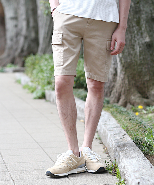 BASECONTROL（ベースコントロール）の「ミリタリーカーゴショーツ（カーゴパンツ・メンズ・カーキ/ネイビー/ベージュ系・MEDIUM/X-LARGE/SMALL/LARGE）」の2枚目の写真