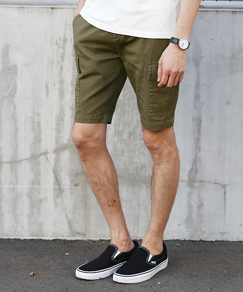 BASECONTROL（ベースコントロール）の「ミリタリーカーゴショーツ（カーゴパンツ・メンズ・カーキ/ネイビー/ベージュ系・MEDIUM/X-LARGE/SMALL/LARGE）」の3枚目の写真